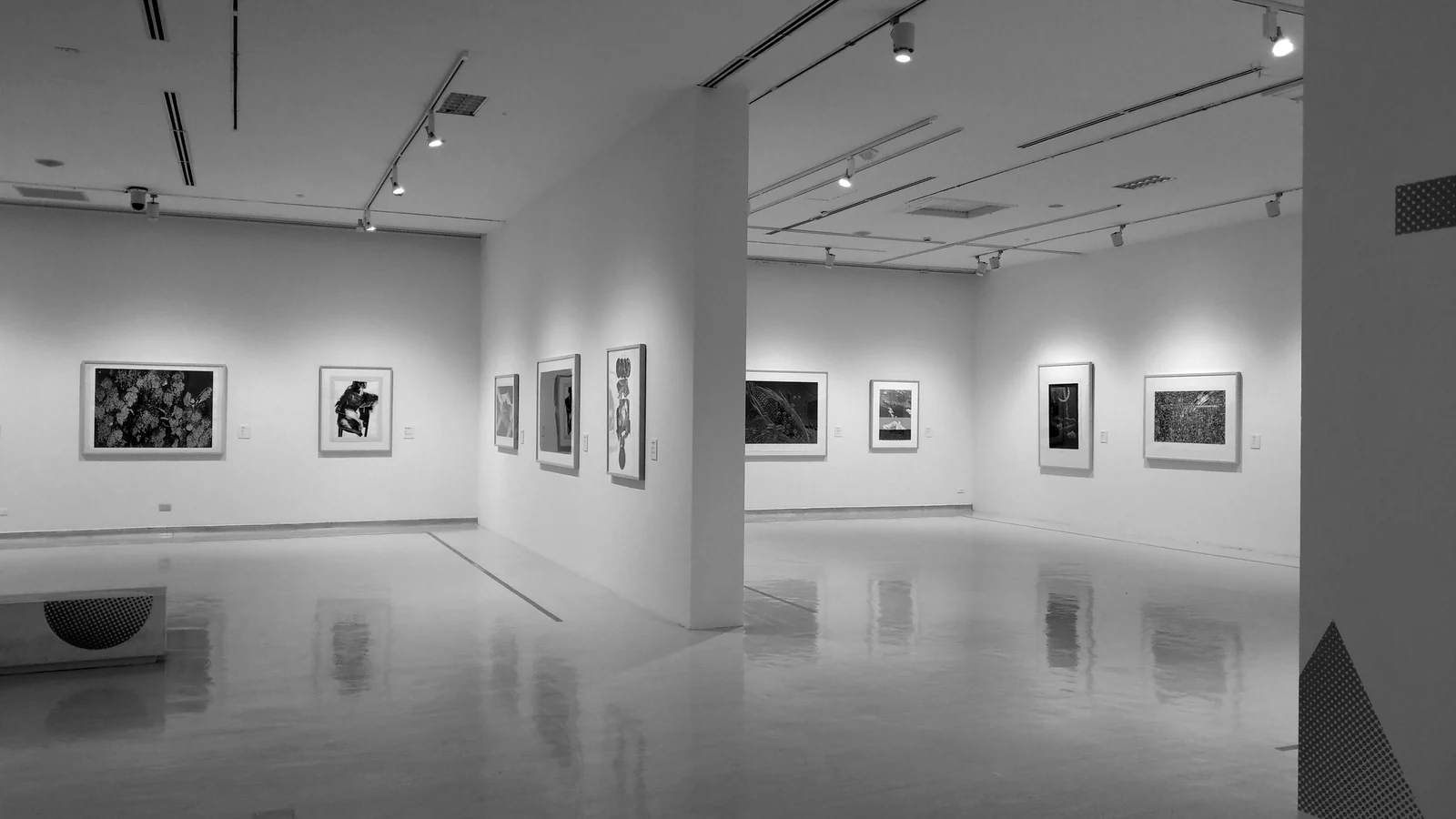 white wall with paintings on wall. Photograph accompanying Velaharra’s artist market development guide.