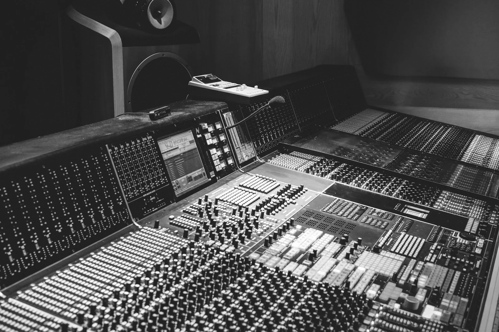 black and gray audio mixer. Photograph accompanying Velaharra’s creative direction guide.